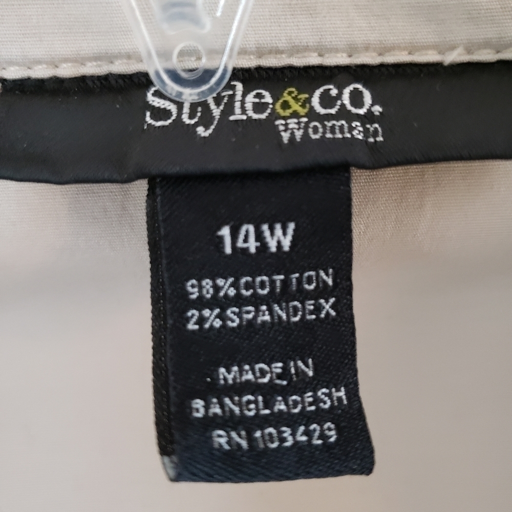 STYLE & CO CASUAL JACKET KHAKI SZ 14W - Picture 9 of 9